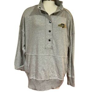 Ndsu Bison Sweatshirt Distressed Gray Medium Womens New